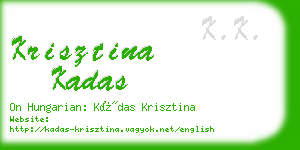 krisztina kadas business card